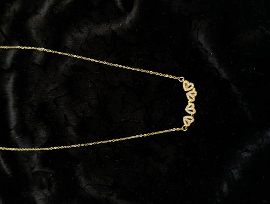 Gouden Hartjes Bar Ketting