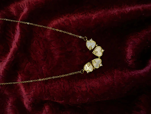 Parelmoer Klavertje Vier Ketting – 2-in-1