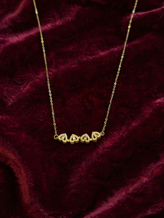 Gouden Klavertje Vier Zirkonia Ketting