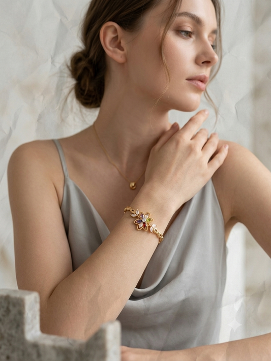 Wildflower Crystal Gouden Armband