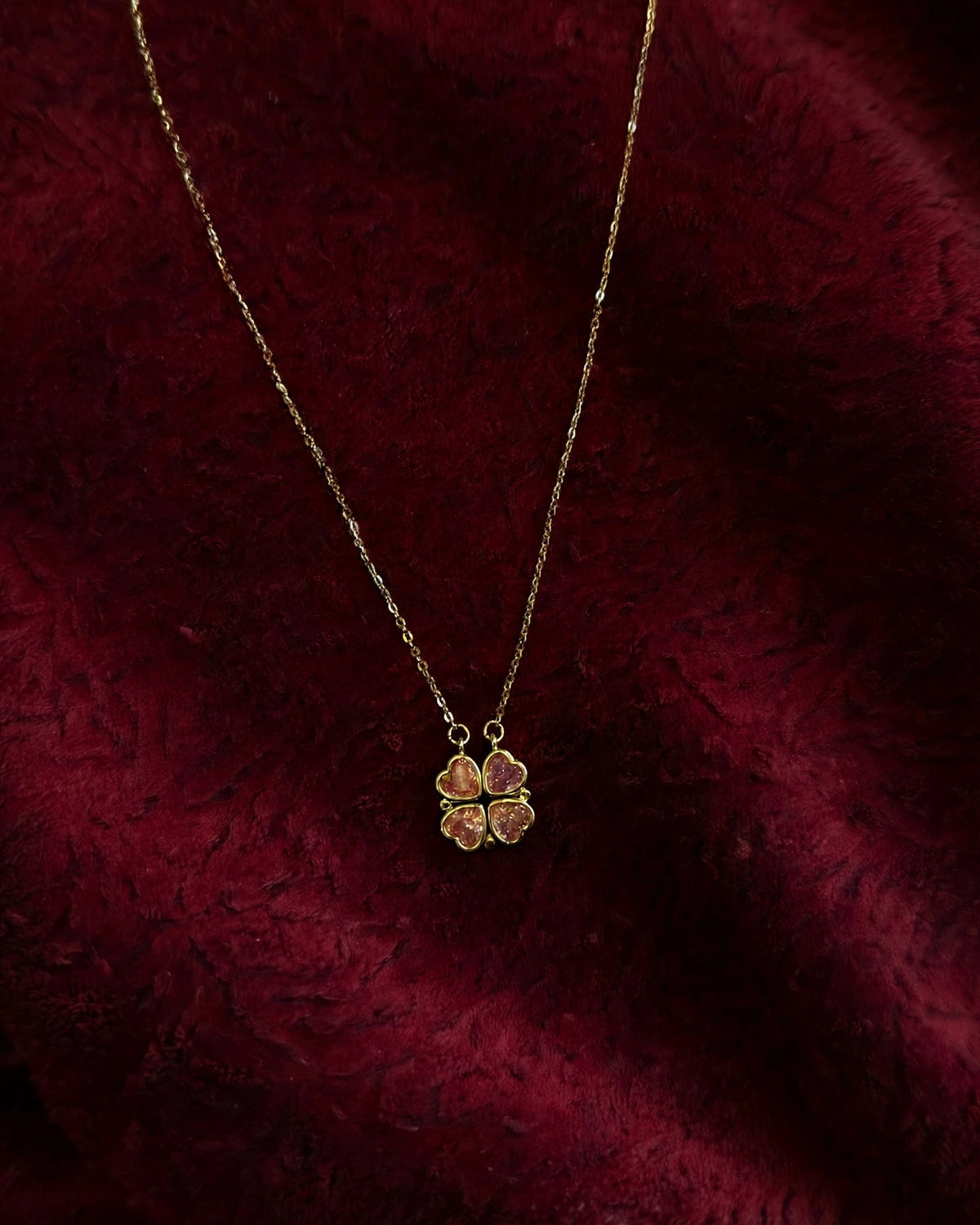 Roze Zirkonia Klavertje Vier Ketting
