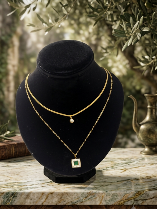 Emerald Layered Gouden Ketting