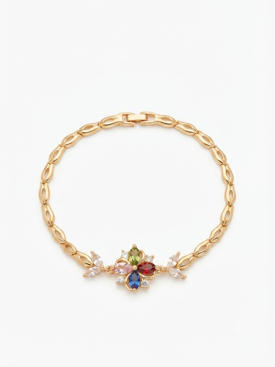 Bloom Crystal Gold Bracelet