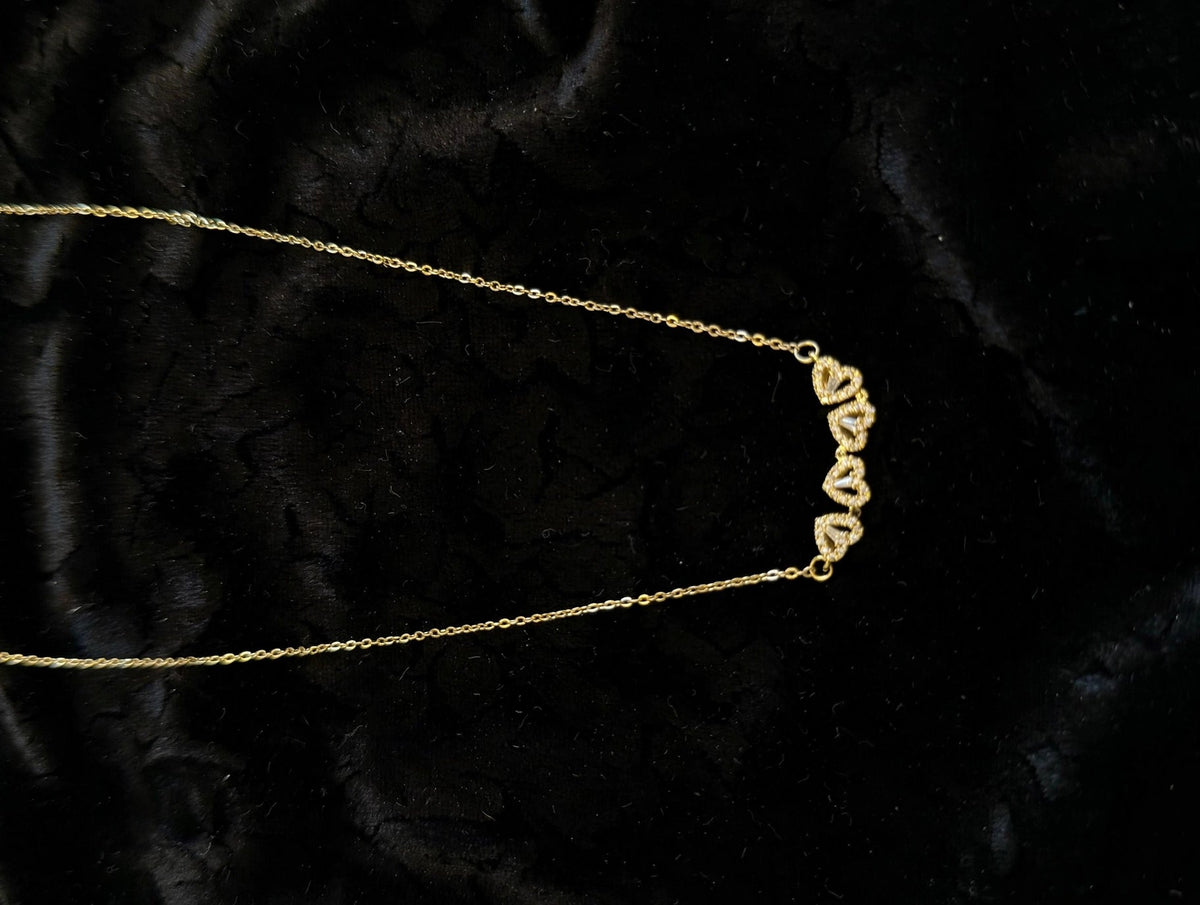 Gouden Hartjes Bar Ketting