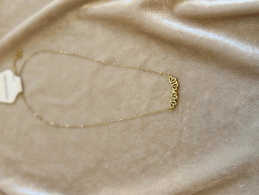 Gouden Hartjes Bar Ketting