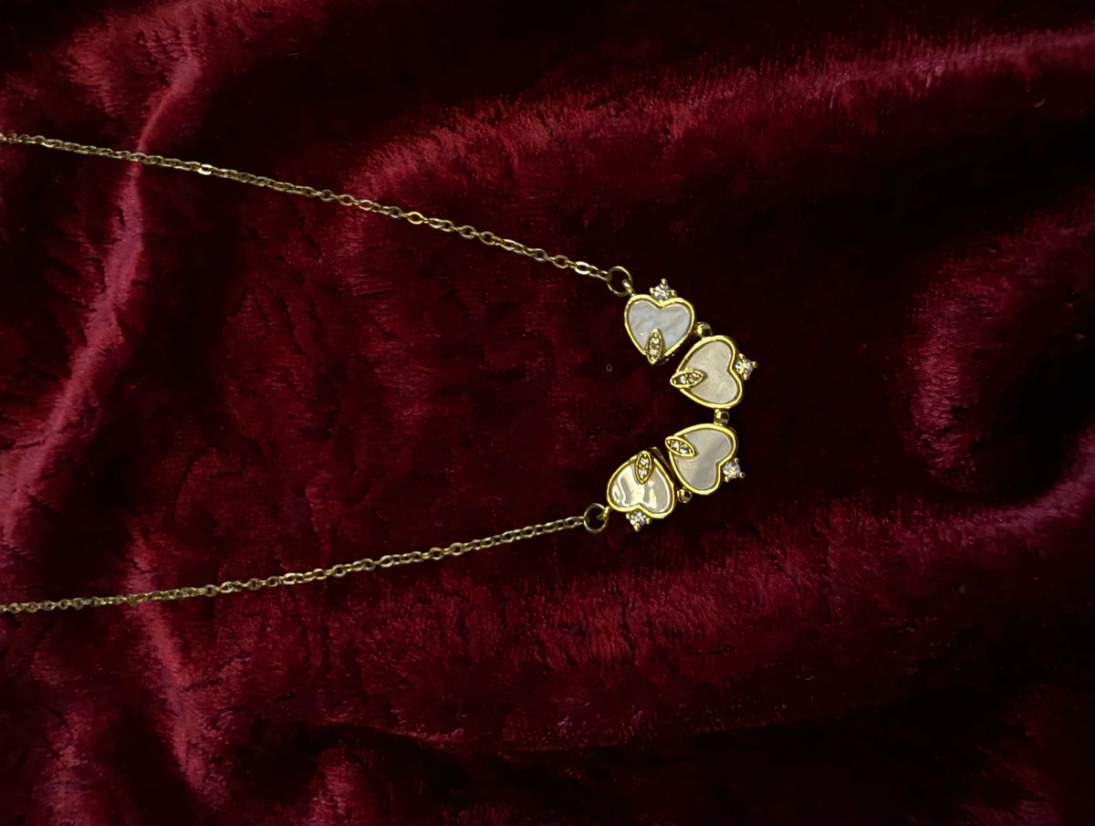 Parelmoer Klavertje Vier Ketting – 2-in-1